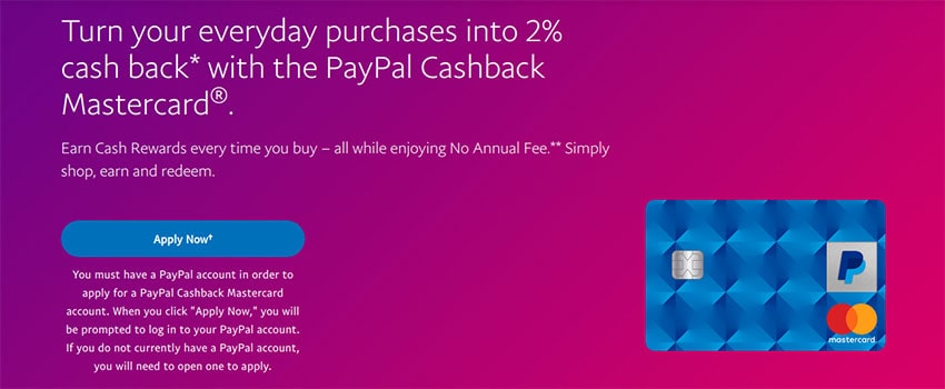 PayPal Cashback Mastercard