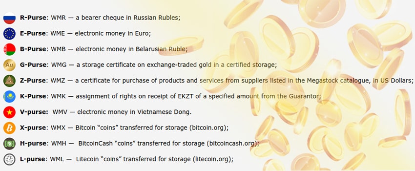 Types of WebMoney Purses and Applications